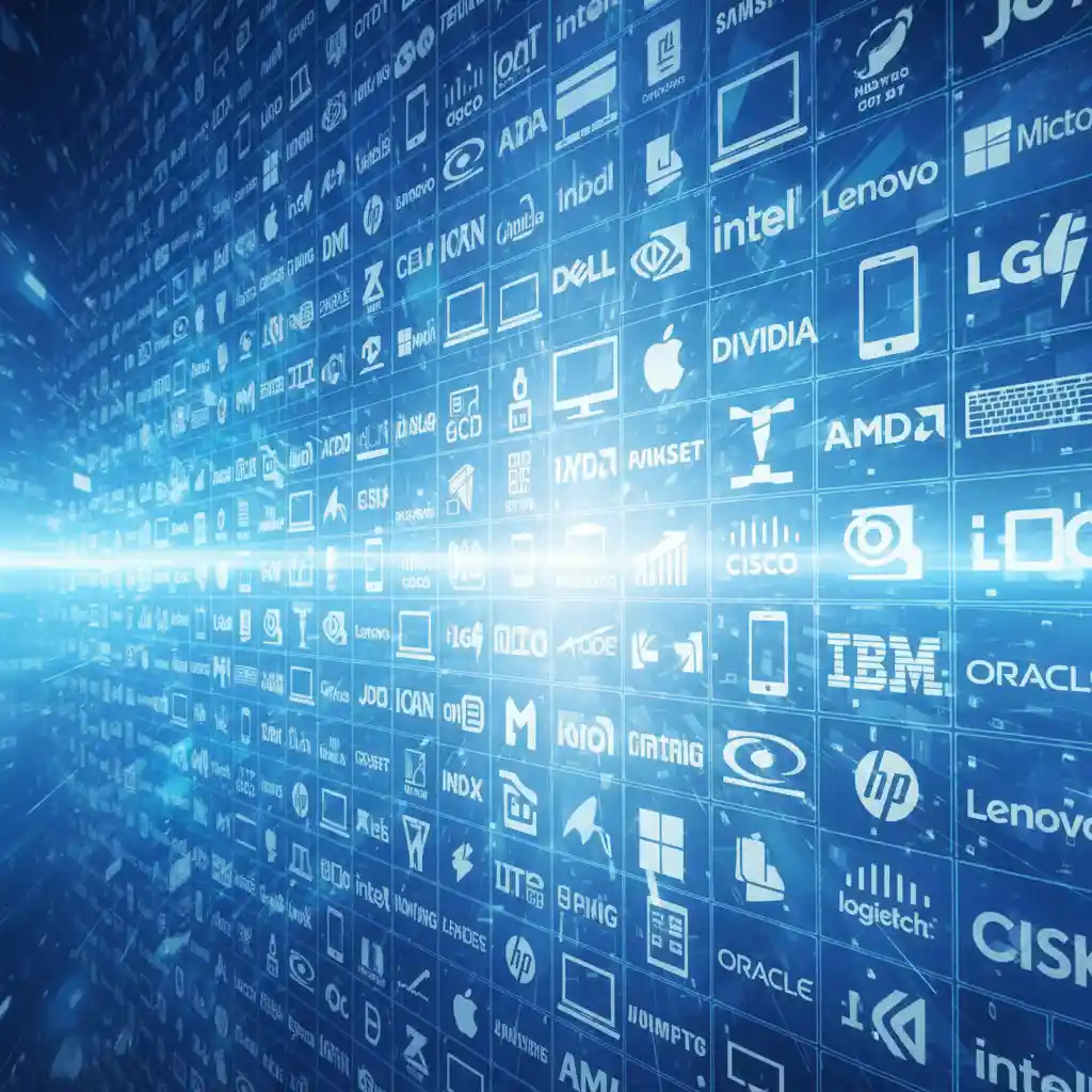 A collage of top IT brand logos